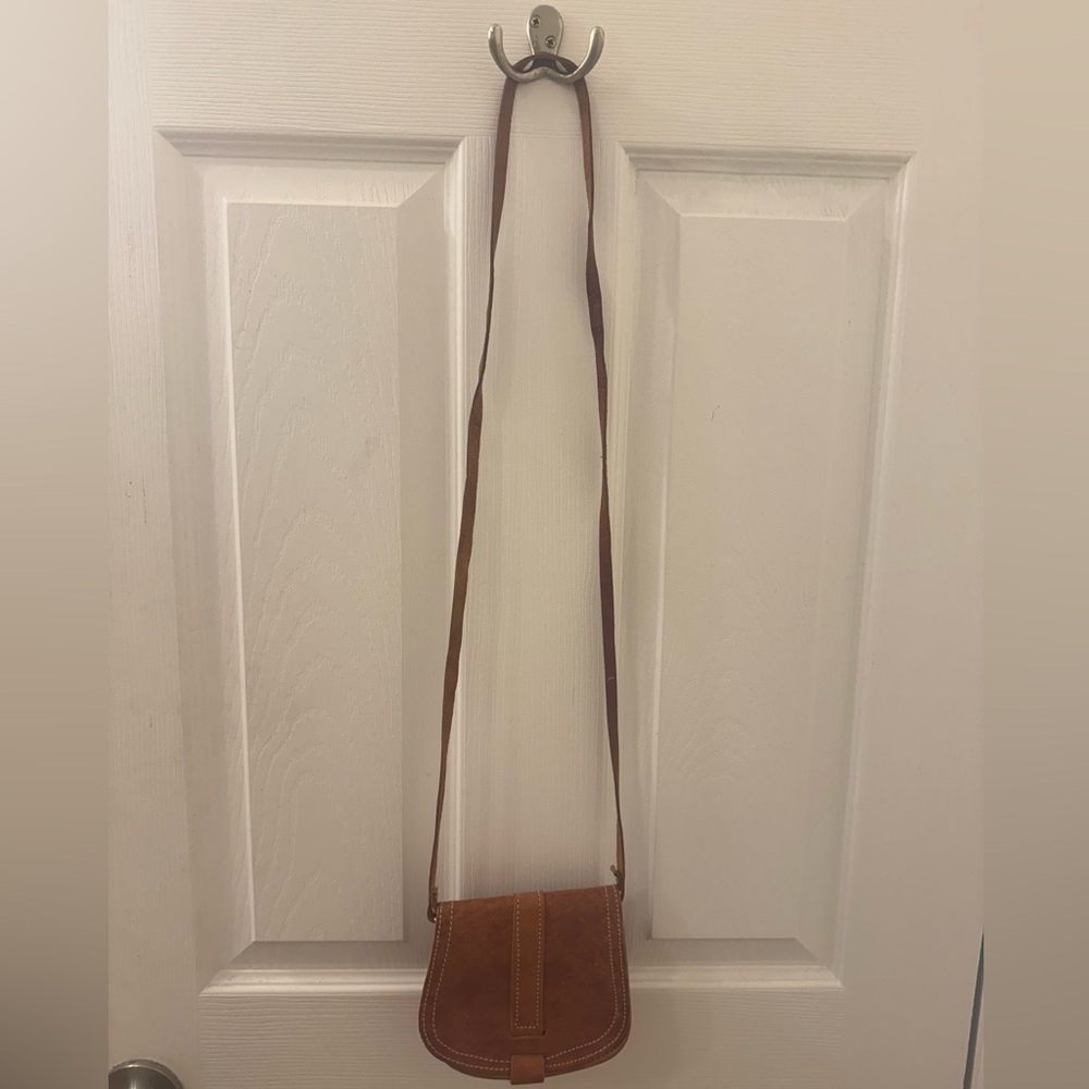 Brown Leather Mini Crossbody Bag